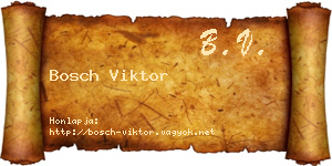 Bosch Viktor névjegykártya